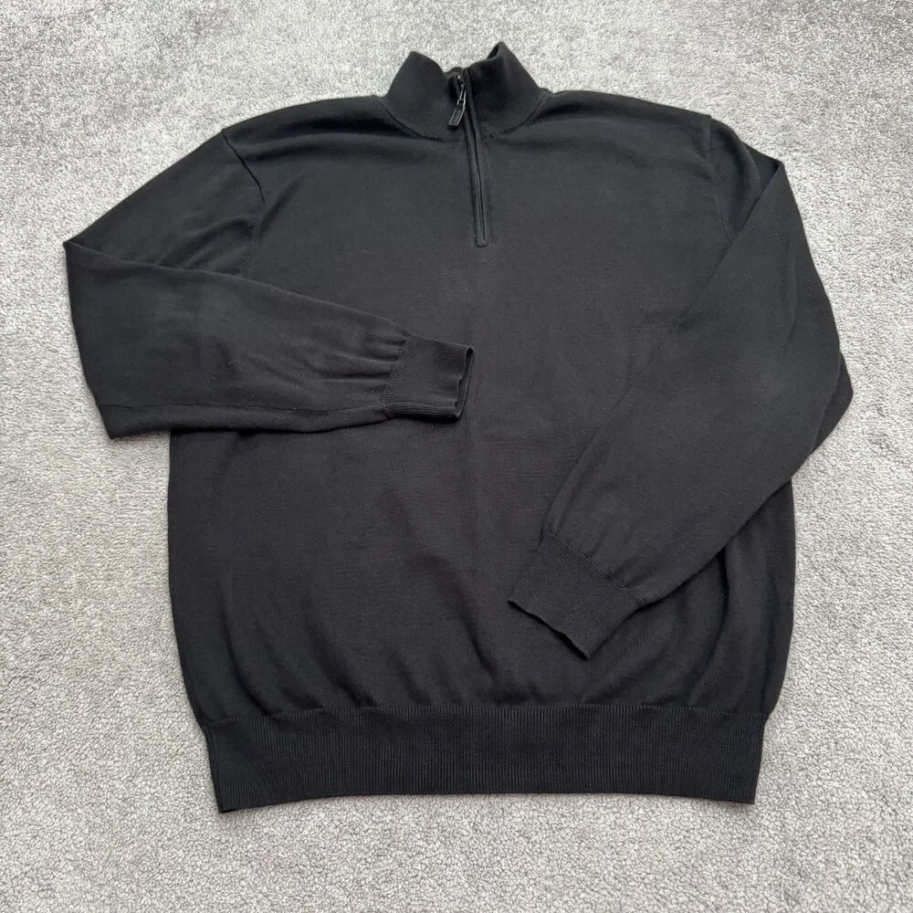 Jos. A. Bank Signature Collection Knit Quarter Zip Sweater Mens 2XL Pima Cotton